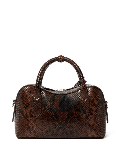 Stella McCartney Ryder Small Snakeskin-Effect Shoulder Bag Brown