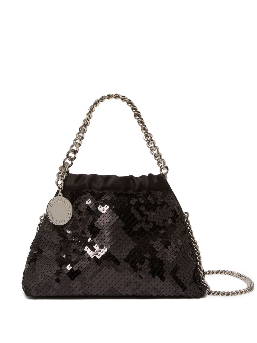 Stella McCartney Falabella Mini Sequined Chain-Handle Bag Black