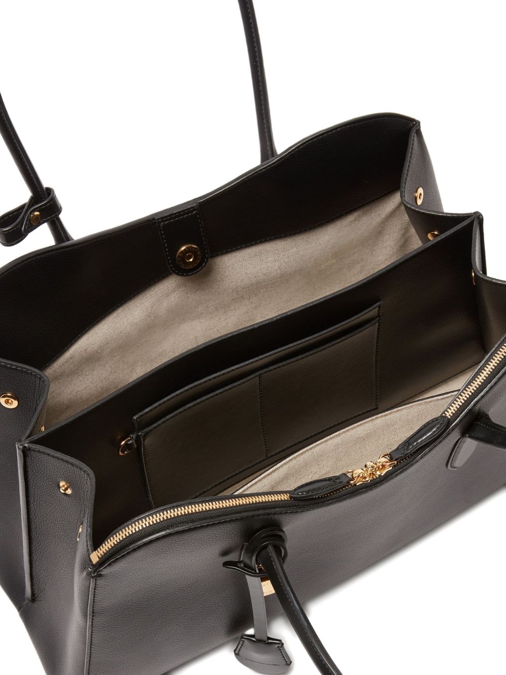 Stella McCartney Ryder Open Black Curved Shopper Tote Bag Black
