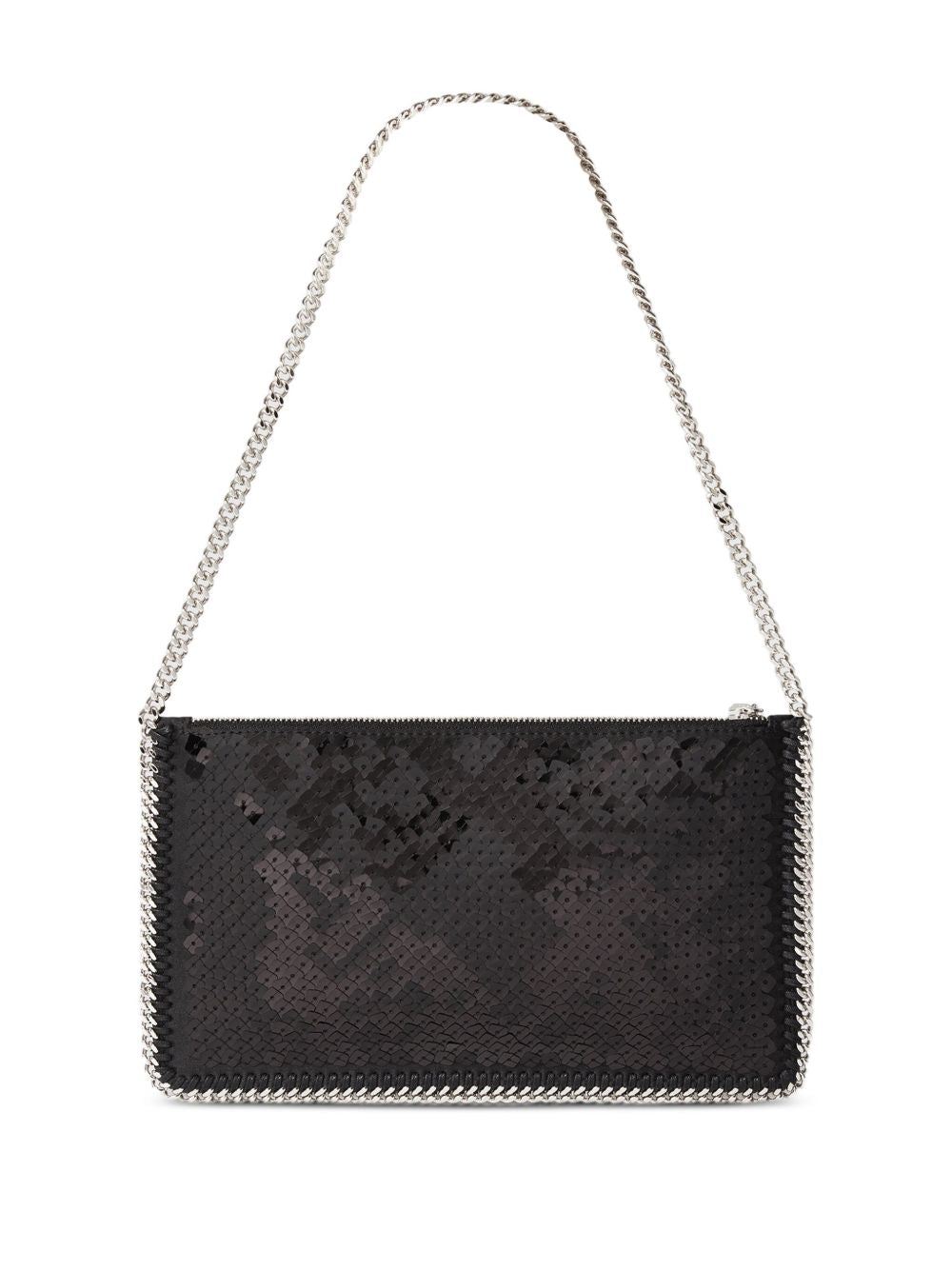Stella McCartney Falabella Mini Sequined Clutch Bag Black
