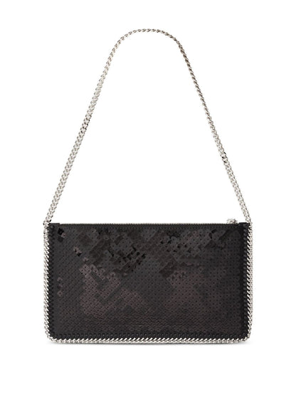Stella McCartney Falabella Mini Sequined Clutch Bag Black