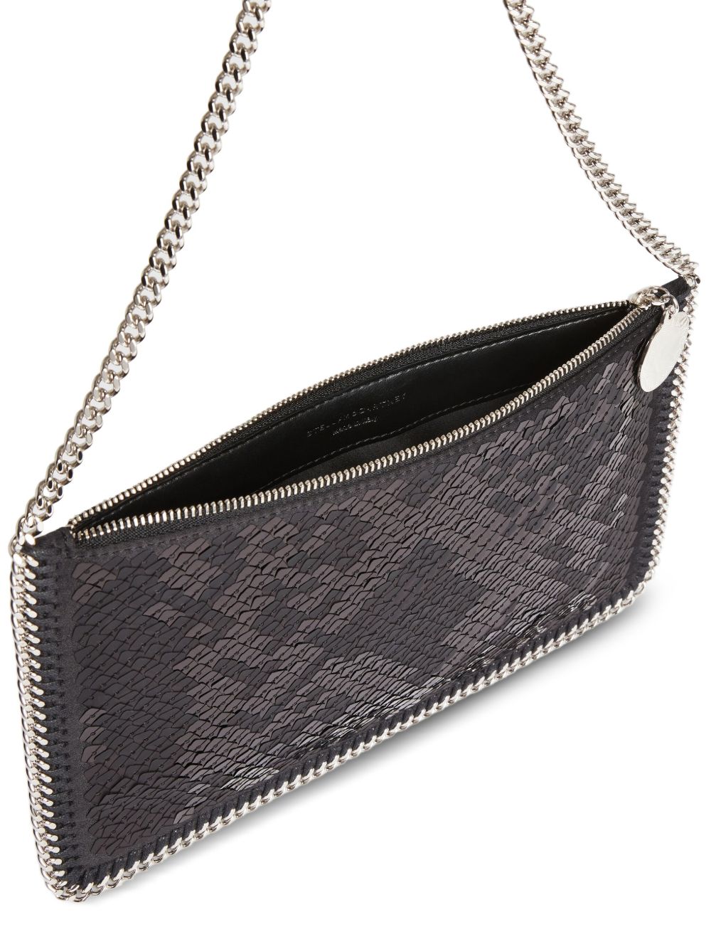 Stella McCartney Falabella Mini Sequined Clutch Bag Black