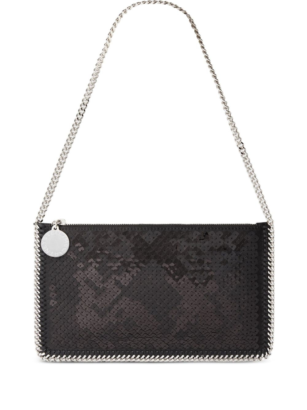 Stella McCartney Falabella Mini Sequined Clutch Bag Black