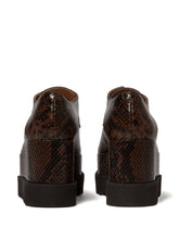 Stella McCartney Elyse Brown Snakeskin Platform Sneakers Brown
