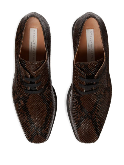 Stella McCartney Elyse Brown Snakeskin Platform Sneakers Brown