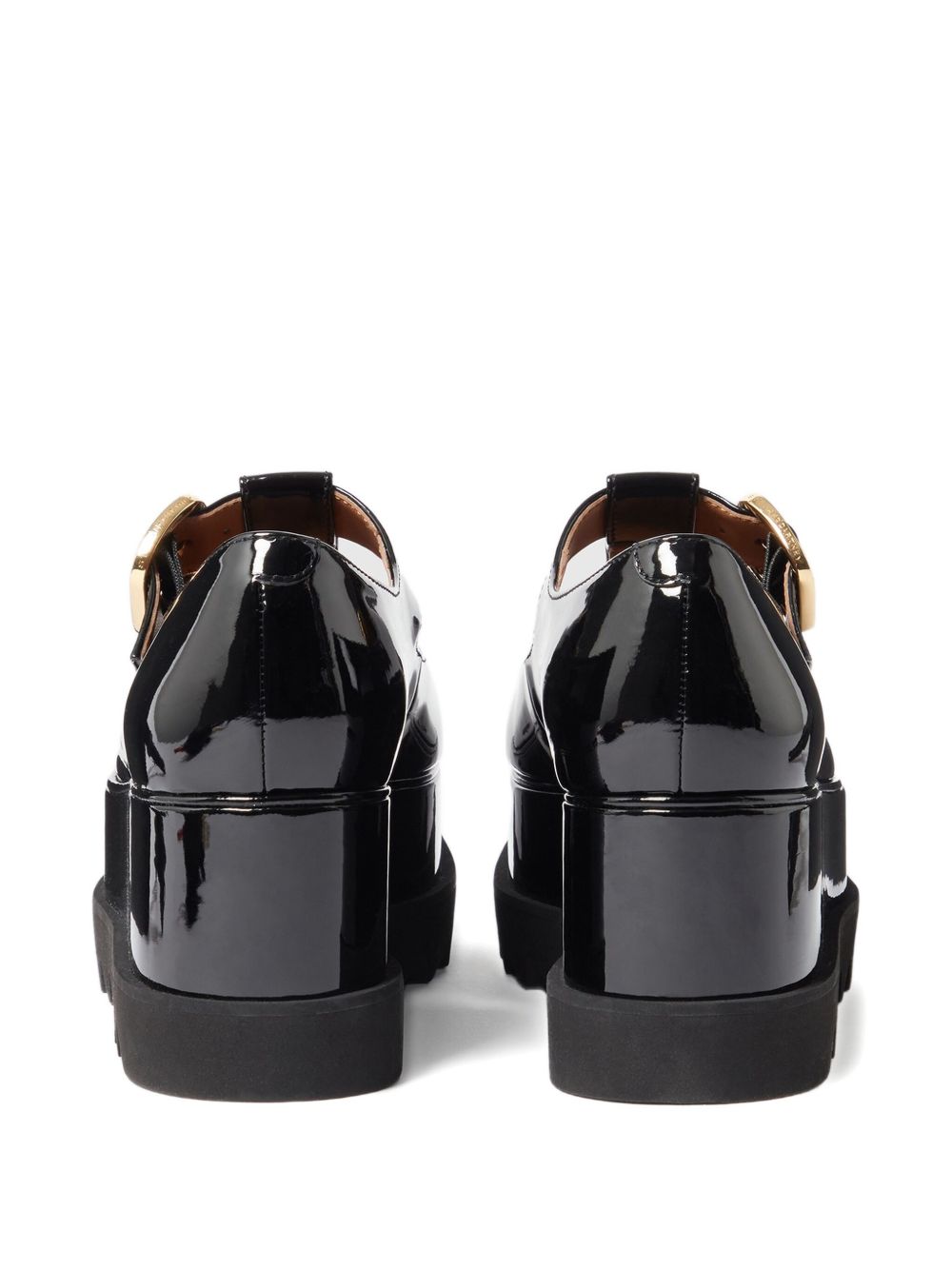 Stella McCartney Flat Patent Leather Platform Ballet Shoes Black