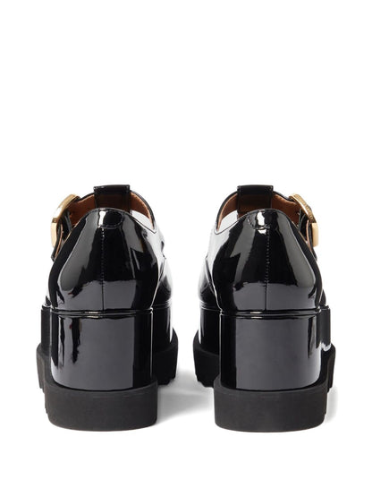 Stella McCartney Flat Patent Leather Platform Ballet Shoes Black