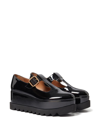Stella McCartney Skyla T-Bar Platform Ballet Flats Black