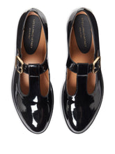 Stella McCartney Flat Patent Leather Platform Ballet Shoes Black