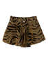 Ganni Tiger-Print Denim Mini Skirt Khaki