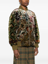 Pierre Louis Mascia Floral Velvet Silk Bomber Jacket Beige