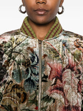 Pierre Louis Mascia Floral Velvet Silk Bomber Jacket Beige