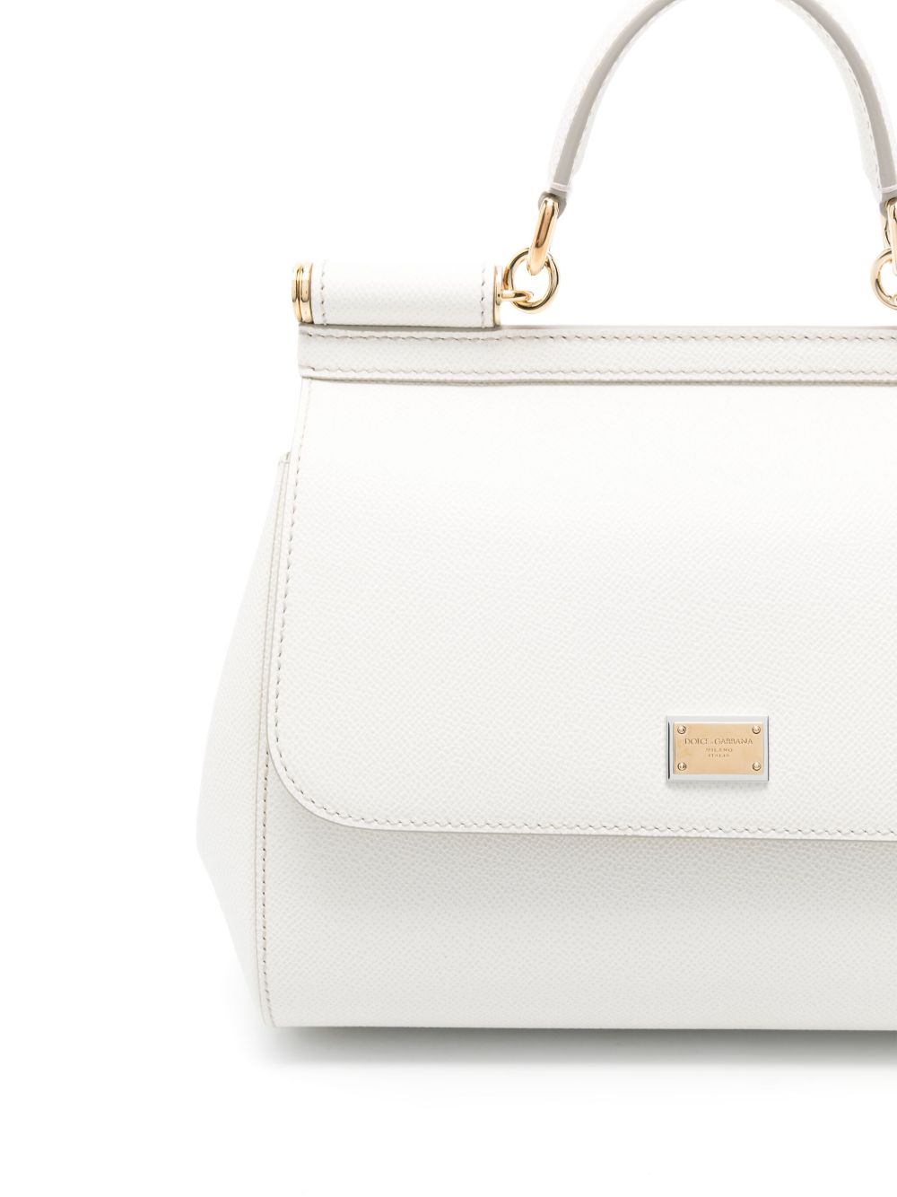 Dolce &amp; Gabbana Large Sicily leather handbag in white