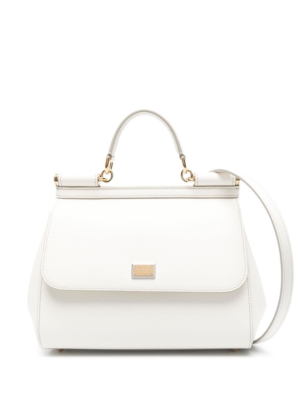 Dolce & Gabbana Large Sicily leather handbag in white