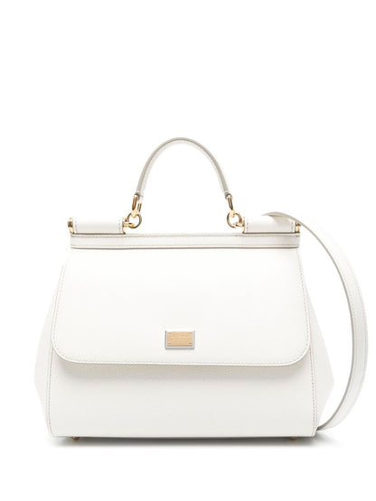 Dolce &amp; Gabbana Large Sicily leather handbag in white
