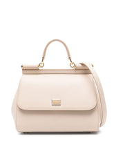 Dolce & Gabbana Large Sicily Leather Top Handle Bag Powder