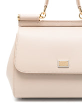 Dolce & Gabbana Large Sicily Leather Top Handle Bag Powder