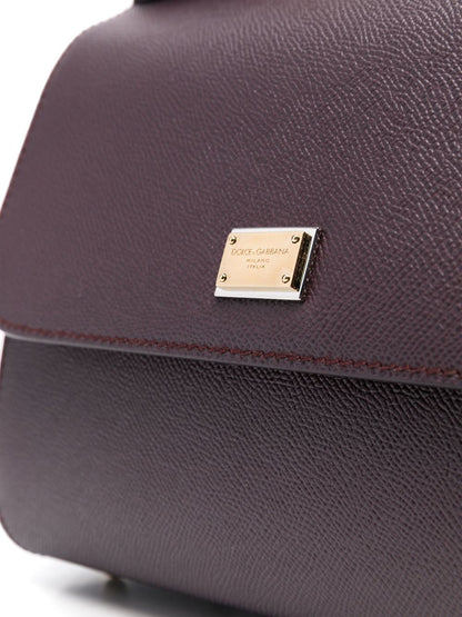 Dolce &amp; Gabbana Large Sicily Leather Handbag Purple