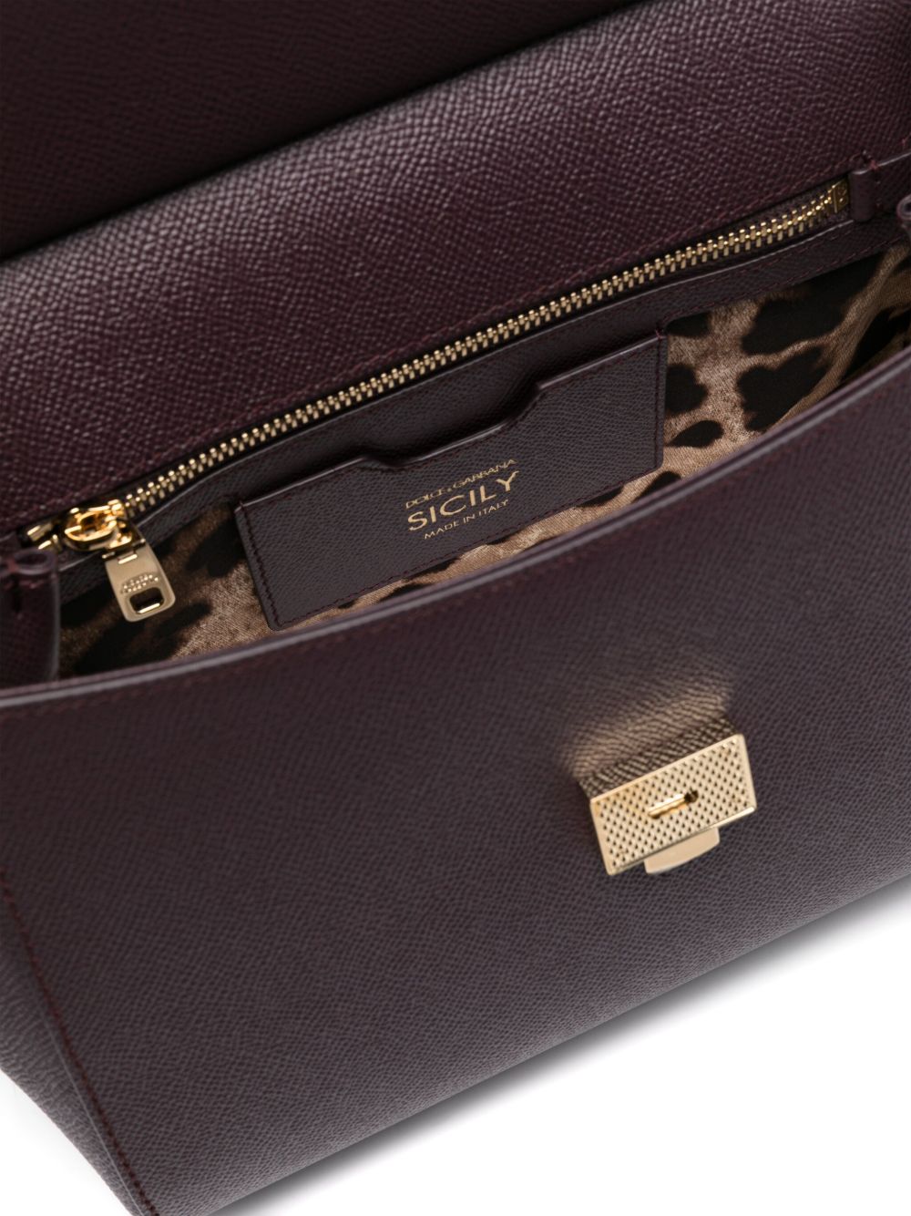 Dolce &amp; Gabbana Large Sicily Leather Handbag Purple