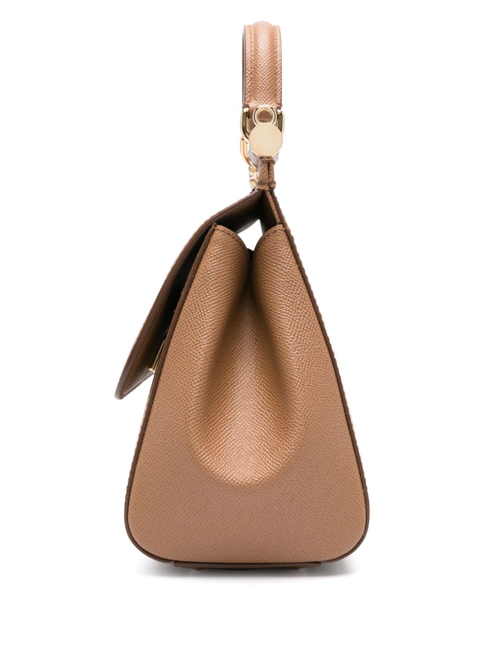Dolce &amp; Gabbana Large Sicily Leather Top Handle Bag Brown