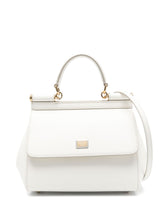 Dolce & Gabbana Medium Sicily Leather Top Handle Bag White
