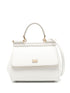 Dolce & Gabbana Medium Sicily Leather Top Handle Bag White
