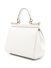 Dolce & Gabbana Medium Sicily Leather Top Handle Bag White