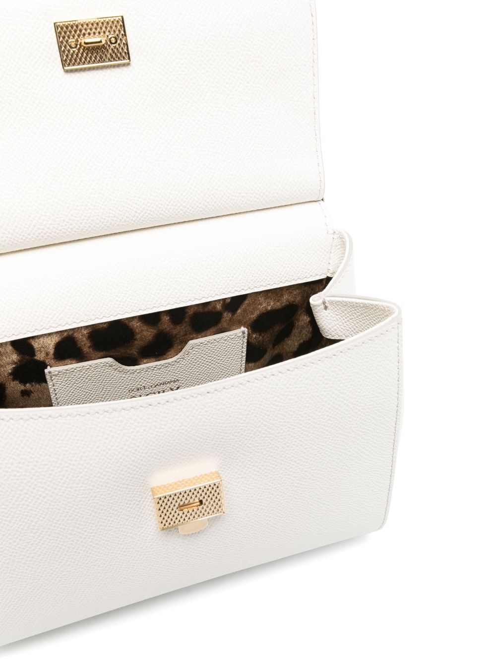 Dolce &amp; Gabbana Medium Sicily Leather Top Handle Bag White