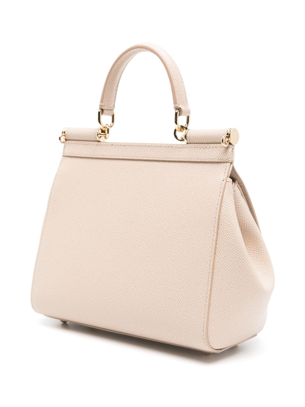 Dolce &amp; Gabbana Medium Sicily Leather Top Handle Bag Powder