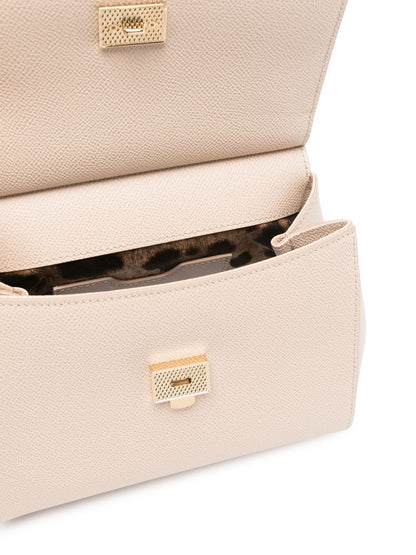 Dolce &amp; Gabbana Medium Sicily Leather Top Handle Bag Powder