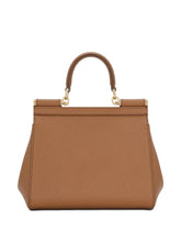 Dolce & Gabbana Sicily Medium Leather Handbag Brown