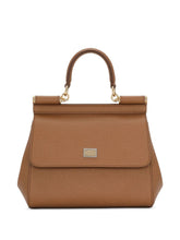 Dolce & Gabbana Sicily Medium Leather Handbag Brown