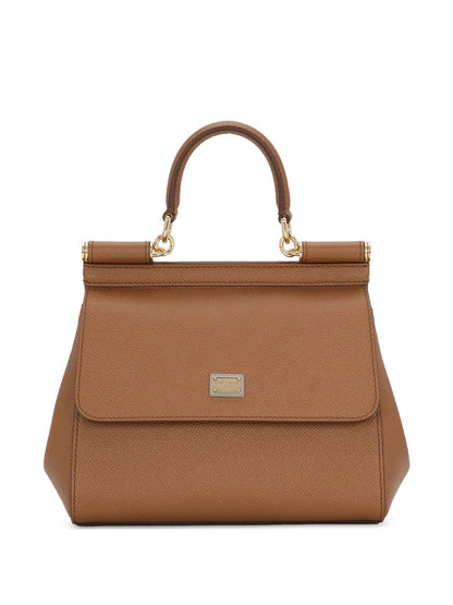 Dolce &amp; Gabbana Sicily Medium Leather Handbag Brown