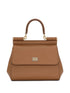 Dolce & Gabbana Sicily Medium Leather Handbag Brown