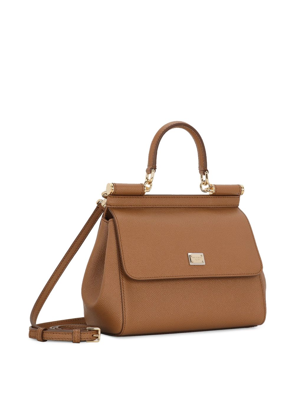 Dolce &amp; Gabbana Sicily Medium Leather Handbag Brown