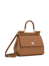 Dolce & Gabbana Sicily Medium Leather Handbag Brown