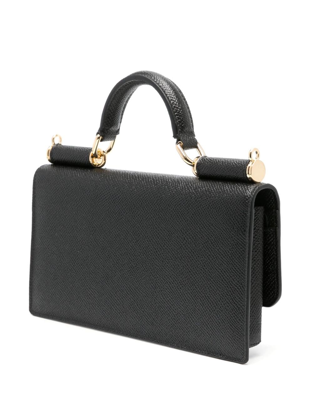 Dolce &amp; Gabbana Mini Dauphine Black Calfskin Clutch Bag Black