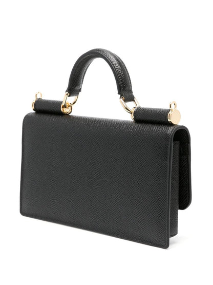 Dolce &amp; Gabbana Mini Dauphine Black Calfskin Clutch Bag Black