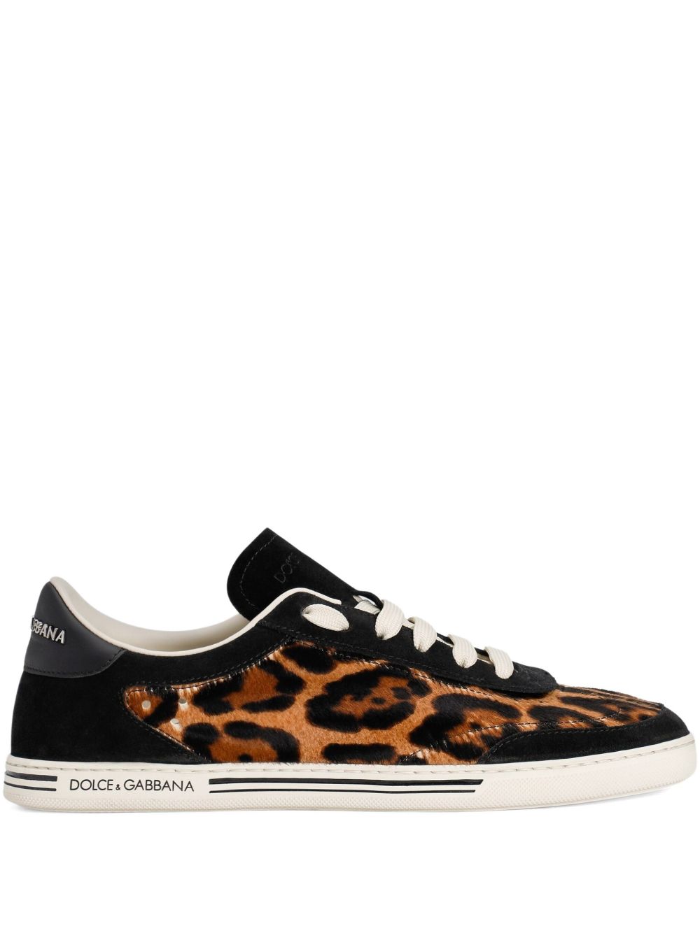 Dolce &amp; Gabbana Saint Tropez Light Leopard-Print Suede And Leather Sneakers Brown