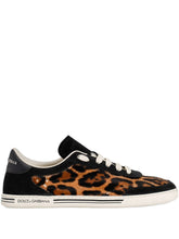 Dolce & Gabbana Saint Tropez Light Leopard-Print Suede And Leather Sneakers Brown