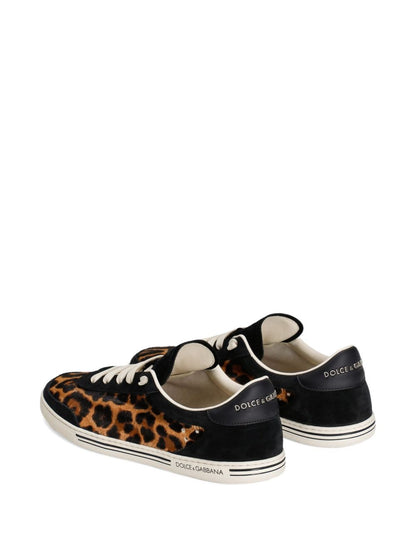 Dolce &amp; Gabbana Saint Tropez Light Leopard-Print Suede And Leather Sneakers Brown