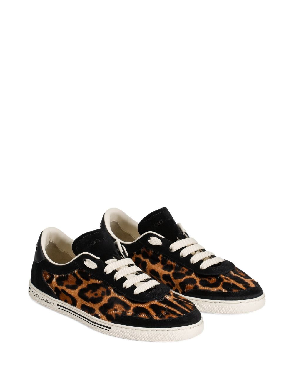 Dolce &amp; Gabbana Saint Tropez Light Leopard-Print Suede And Leather Sneakers Brown
