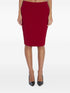 Saint Laurent Pencil Midi Silk-Blend Skirt Red red