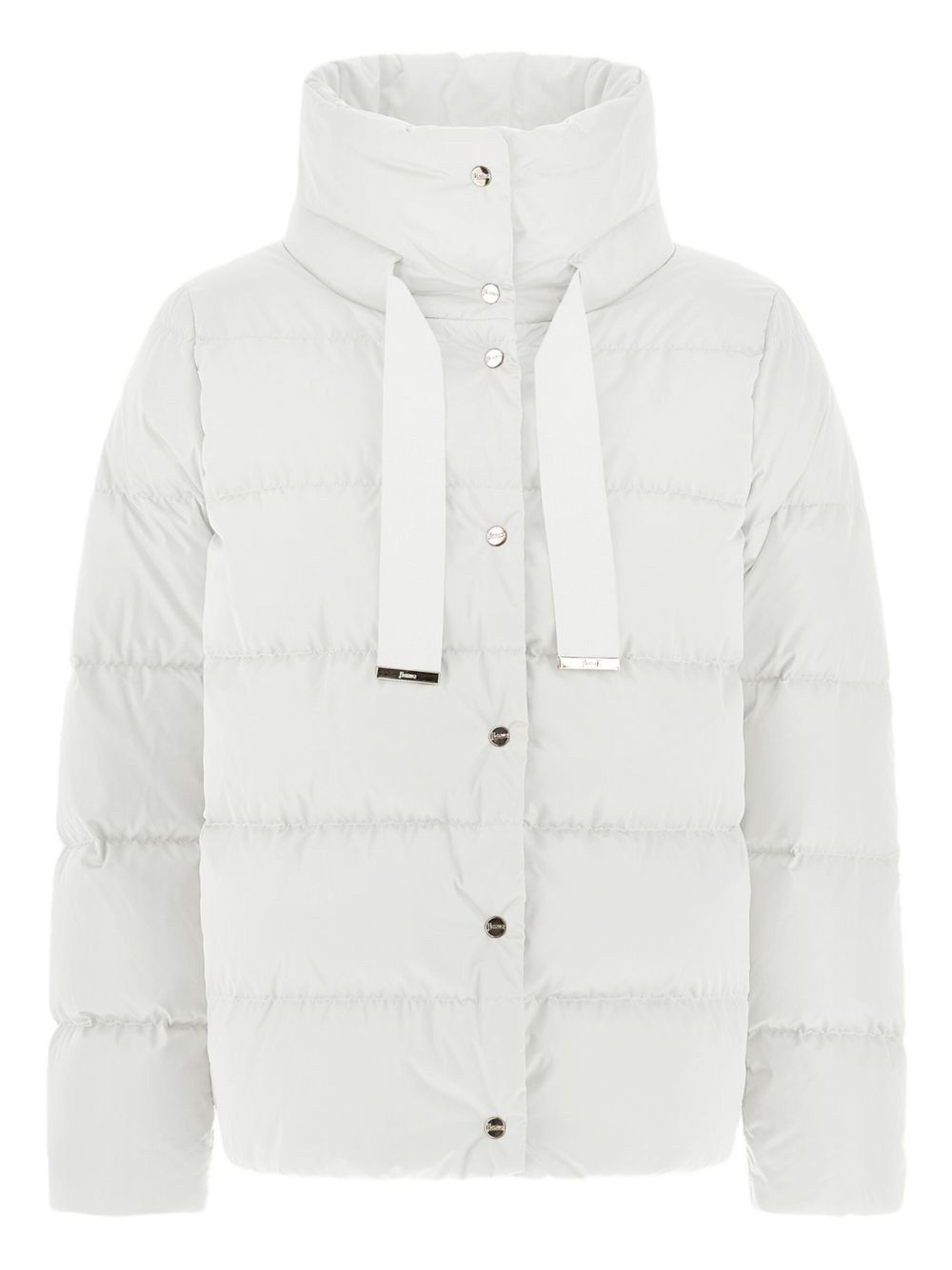 Herno Quilted Short Down Jacket with High Neck White White