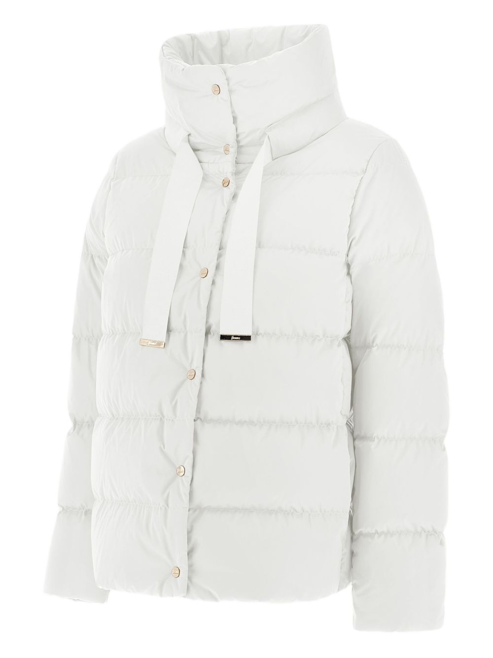 Herno Quilted Short Down Jacket with High Neck White White