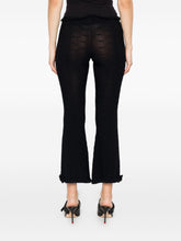 Balenciaga Flared Ruffled-Trim Capri Trousers Black Black