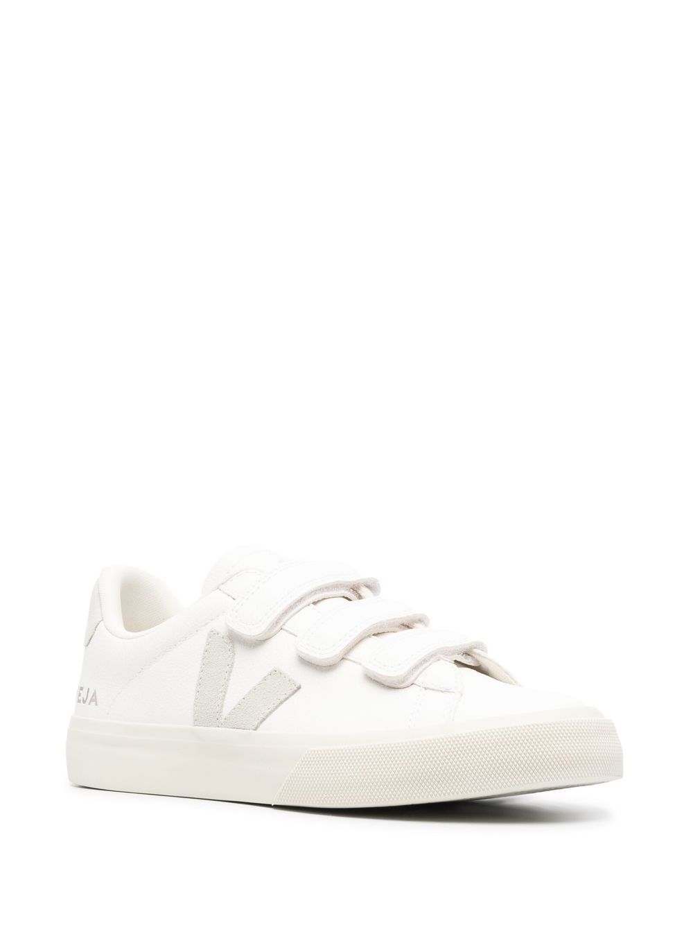 Veja Recife Panelled Leather Velcro Sneakers Silver