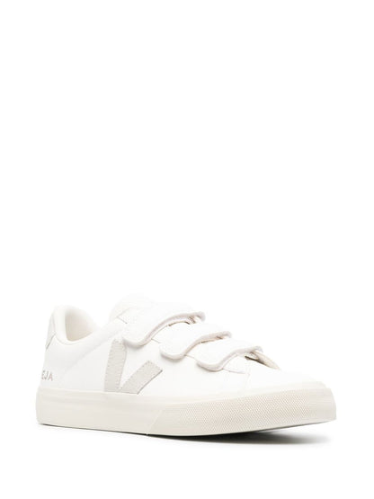 Veja Recife Panelled Leather Velcro Sneakers Silver