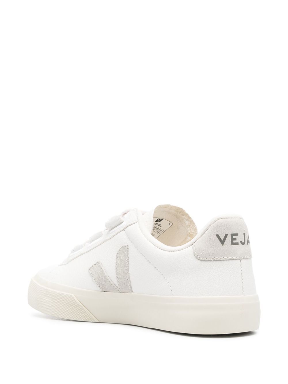 Veja Recife Panelled Leather Velcro Sneakers Silver