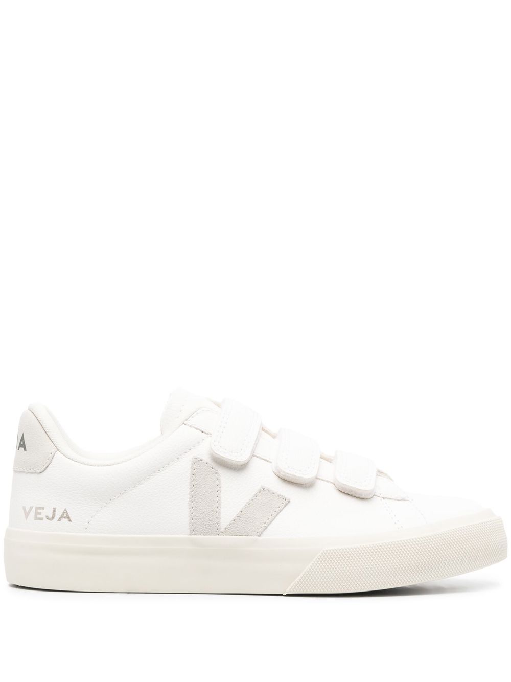 Veja Recife Panelled Leather Velcro Sneakers Silver